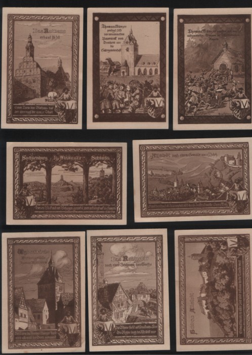Notgeld Set 10+25+6x50pf Allstedt