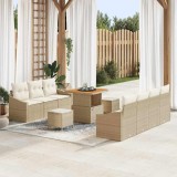 VidaXL Set de canapele pentru grădină 10 pcs Bej, crem 80 x 80 x 71 cm