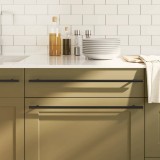 VidaXL M&acirc;nere de dulap, 5 buc., negru, 480 mm, oțel inoxidabil