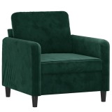 Cumpara ieftin Fotoliu canapea, verde inchis, 60 cm, catifea