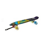 Skate Pennyboard cu maner si LED, 56 x 14 cm, Multicolor