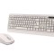 Kit tastatura si mouse fara fir Tellur Green, 2.4GHz, nano receiver, crem