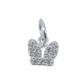 Pandantiv din argint 925 jolie silver, model fluturas cu zirconii, 8 x 8 mm, 0.5 g