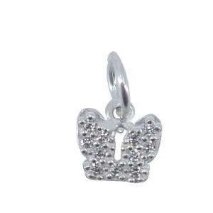 Pandantiv din argint 925 jolie silver, model fluturas cu zirconii, 8 x 8 mm, 0.5 g foto
