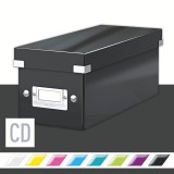 Cutie depozitare carton laminat pliabila cu capac negru Leitz WOW Click&amp;Store