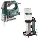 Metabo STEB 65 QUICK + SPA 1200 - Fierastrau pendular 450 W + Aspirator pentru rumegus 550 W 65 l 250 l/sec 100 mm