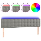 Cumpara ieftin Tablie de pat cu LED, gri deschis, 180x5x78/88 cm, catifea