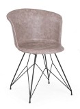 Set 2 scaune bej negru Loft 56x54x76 cm