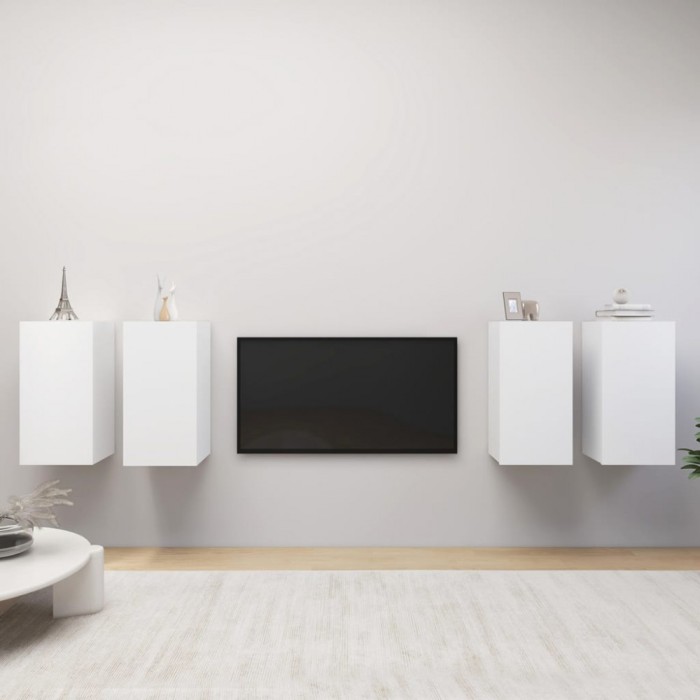 vidaXL Comode TV, 4 buc., alb, 30,5x30x60 cm, PAL