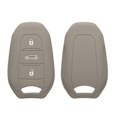 Husa Cheie Auto Kwmobile pentru Peugeot/Citroen 3 Butoane - Smart Key, Gri, Silicon, KWM000008PD004C