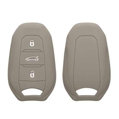 Husa Cheie Auto Kwmobile pentru Peugeot/Citroen 3 Butoane - Smart Key, Gri, Silicon, KWM000008PD004C foto