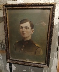 Lot 2 tablouri - Militar și soție - Perioada interbelică - Nesemnat