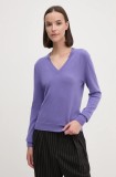 United Colors of Benetton pulover de lana femei, culoarea violet, light