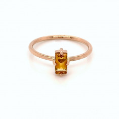 Inel AMORA aur rose 14K cu Citrine foto