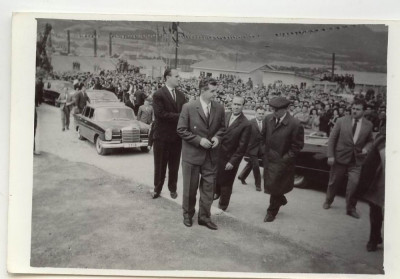 Nicolae Ceausescu, Alexandru Draghici, Stoica Chivu Portile de Fier iulie 1966 foto