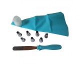Cumpara ieftin Set 10 Buc Ornat Prajituri Inox: Duiuri, Pos Silicon, Adaptor, Spatula Tort - Decorare Torturi, Cupcake-uri