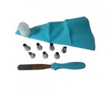 Cumpara ieftin Set 7 duiuri ornat din inox, 1 Pos silicon, 1 Adaptor, 1 Spatula tort, 449COF