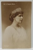 M.S REGINA MARIA , CU DIADEMA SI COLIER DIN PERLE , FOTO MANDY , FORMAT CARTE POSTALA , PERIOADA INTERBELICA