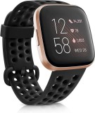 Curea de ceas compatibila cu Fitbit Versa, silicon, negru, 180-240mm
