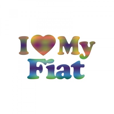 Sticker Auto , zFiat I Love 2, , Autocolant Personalizat Rezistent foto