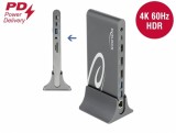 Docking Station 4K USB Type-C la HDMI / DisplayPort 1.4/ USB / LAN / SD / PD 3.0, Delock 87772
