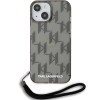 Husa pentru iPhone 15 / iPhone 14 / iPhone 13 - Karl Lagerfeld IML Luxury (KLHCP15SHKDPNSK) - Mono KL Pattern&amp;Cord