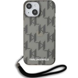 Husa pentru iPhone 15 / iPhone 14 / iPhone 13 - Karl Lagerfeld IML Luxury (KLHCP15SHKDPNSK) - Mono KL Pattern&amp;Cord