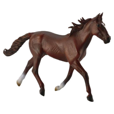 Figurina armasar Standardbred Pacer 19 x 12 cm, Castaniu foto