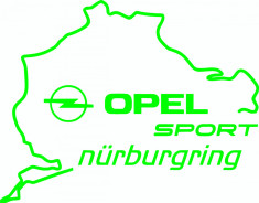 Sticker auto &amp;quot;Opel sport circuit&amp;#039;&amp;#039;, 21x17cm, Verde foto