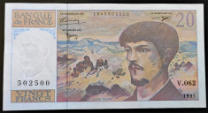 Bancnota 20 FRANCI - FRANTA, anul 1997 *cod 606 = excelenta! foto