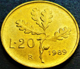 Moneda 20 LIRE - ITALIA, anul 1989 *cod 1221 B = UNC