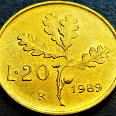 Moneda 20 LIRE - ITALIA, anul 1989 *cod 1221 B = UNC