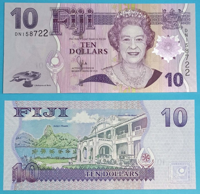Fiji 10 Dollars 2011 &#039;Degetul lui Joske&#039; UNC serie: DN158722 p#111