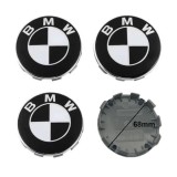 Set 4 Capace Jante Aliaj BMW , 68 MM, Alb/Negru