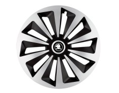 Set 4 capace roti pentru Skoda Nou Alb-Negru, model Fox Mix, R17