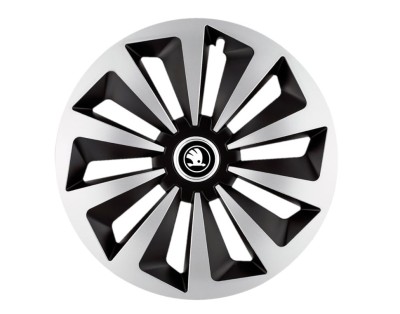 Set 4 capace roti pentru Skoda Nou Alb-Negru, model Fox Mix, R17 foto