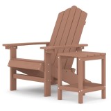 Cumpara ieftin Scaun de gradina Adirondack cu masa, maro, HDPE