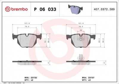 BREMBO P 06 033 PRIME LINE set placute frana,frana disc foto