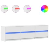 Cumpara ieftin Dulap TV cu LED, alb, 180x34x50 cm, lemn prelucrat