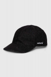 Levi&#039;s șapcă de baseball din bumbac culoarea negru, neted