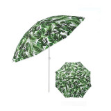 Umbrela pentru plaja model frunze tropicale verzi , 2 inele si schelet metalic, 2 m, General