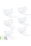 6 bucăți console de raft 10 cm, console perete rezistente, capacitate de &icirc;ncărcare 75 kg, alb