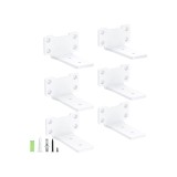 6 bucăți console de raft 10 cm, console perete rezistente, capacitate de &icirc;ncărcare 75 kg, alb
