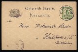 Germany Bayern 1898 Old postcard stationery Pappenheim to Heilbronn D.765