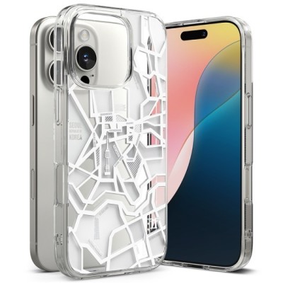 Husa pentru iPhone 16 Pro - Ringke Fusion Design - Seoul Map White foto