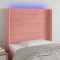 vidaXL Tăblie de pat cu LED, roz, 83x16x118/128 cm, catifea 3124223