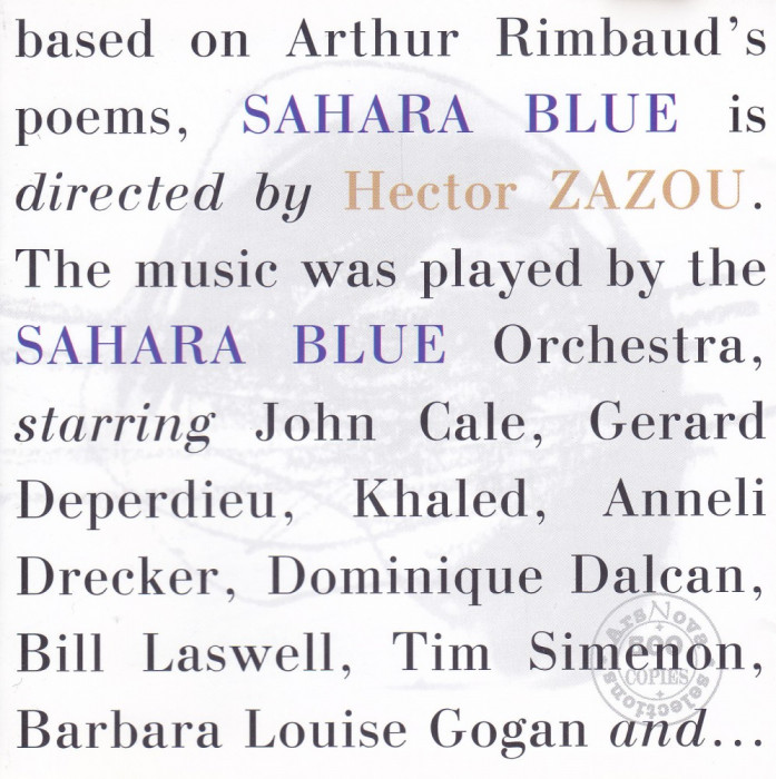CD World Music: Hector Zazou - Sahara Blue ( 1992 - stare foarte buna )