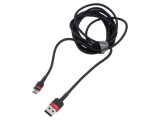 Cablu USB 2.0 A la C, 3m, negru, 2A