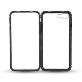 Husa iPhone 7 Plus Magnetic 360&deg; Sticla Fata Spate, Negru, Rezistenta Socuri si Zgarieturi, Carcasa Full Body