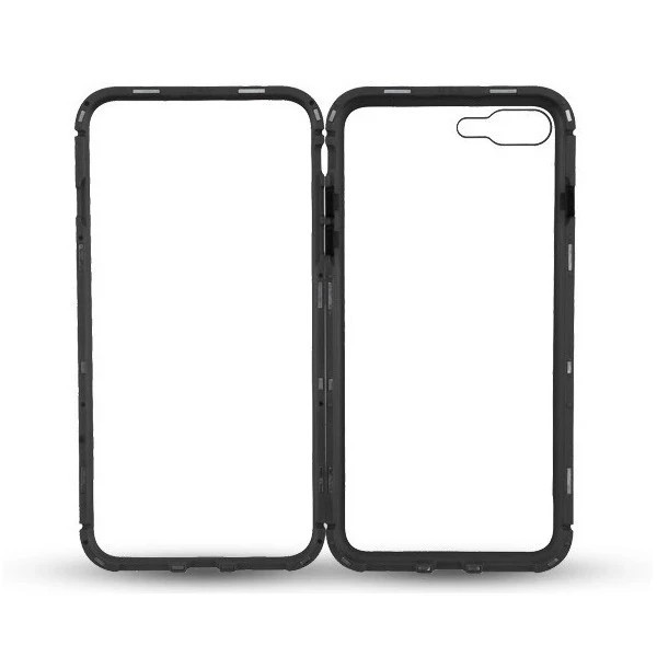 Husa Magnetic Glass 360&deg; (sticla fata + spate) pentru iPhone 7 Plus, Negru